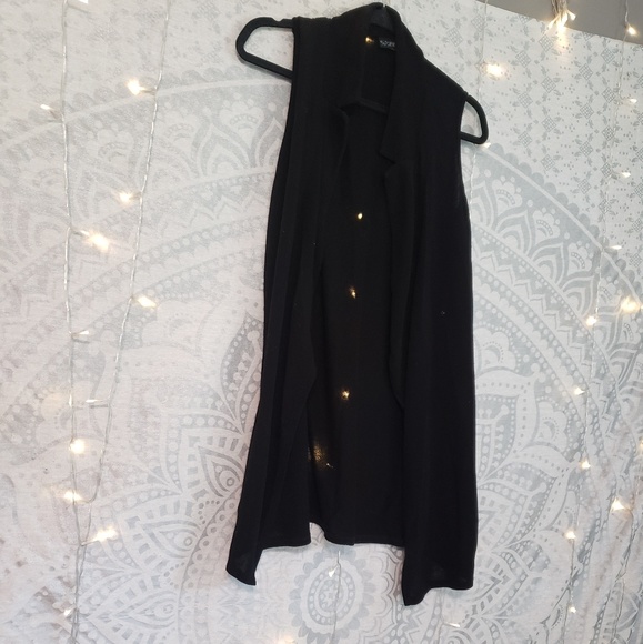 Buckle Jackets & Blazers - Black long vest
